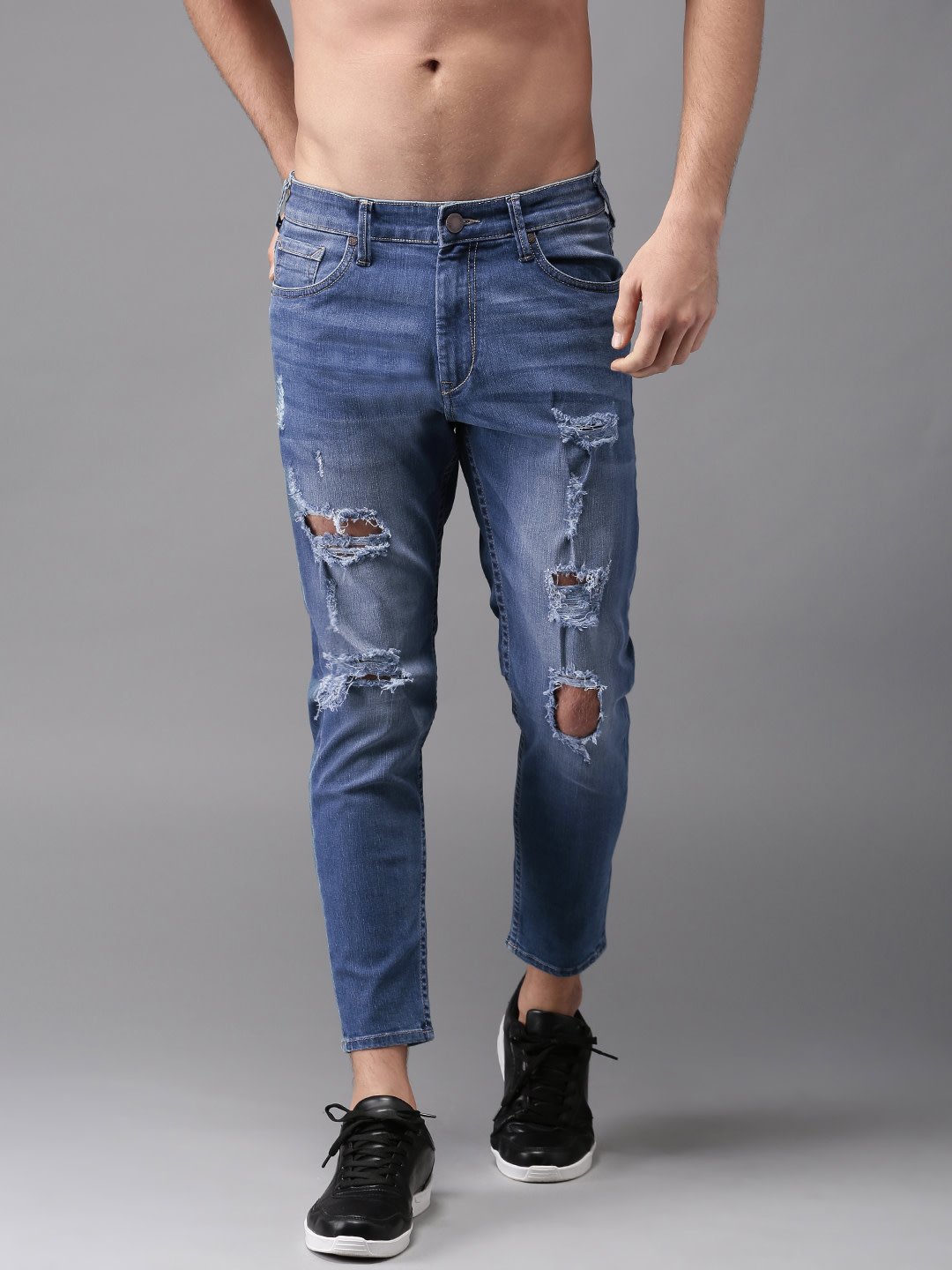 Men's  Sportily Stylish Outdoor Light Blue Jeans